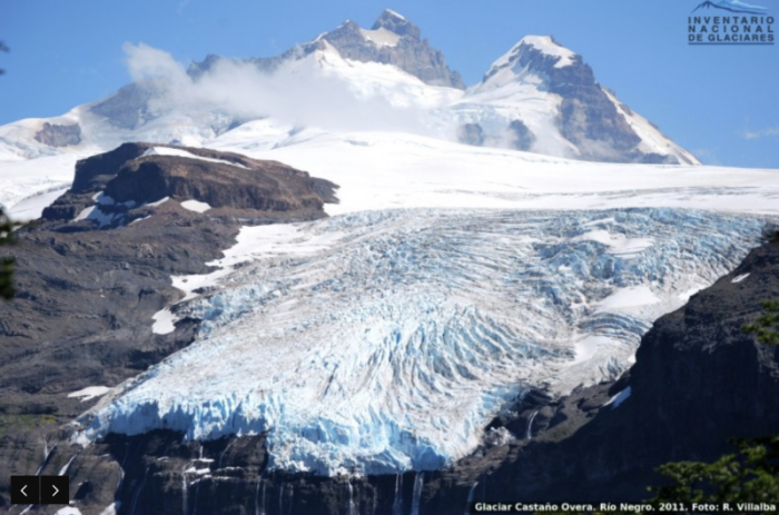 Glaciar Castaño Overa, Río Negro. Foto archivo del Inventario Nacional de Glaciares